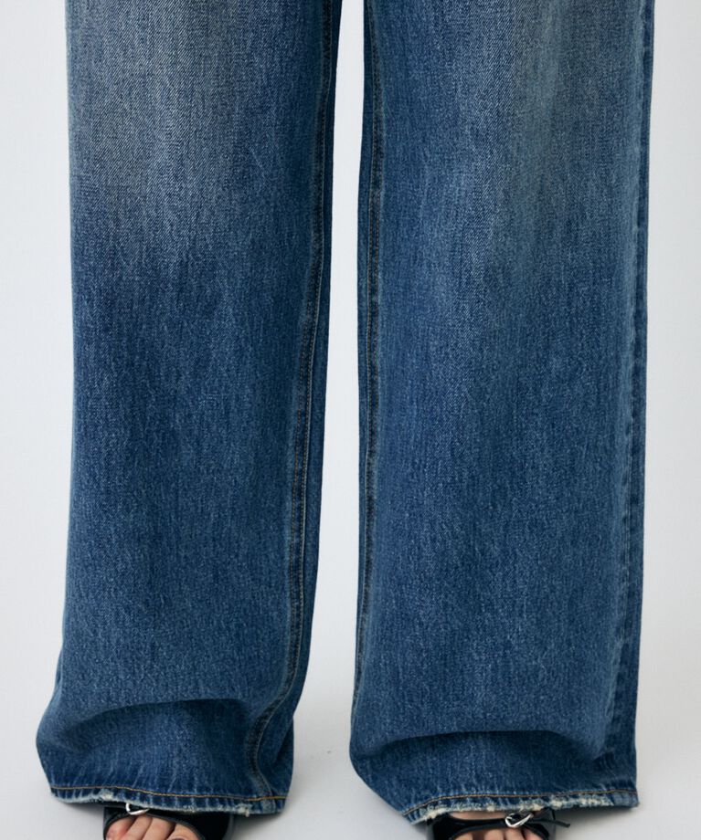 MOUSSY「CROSS WAIST WIDE STRAIGHT」|デニム|