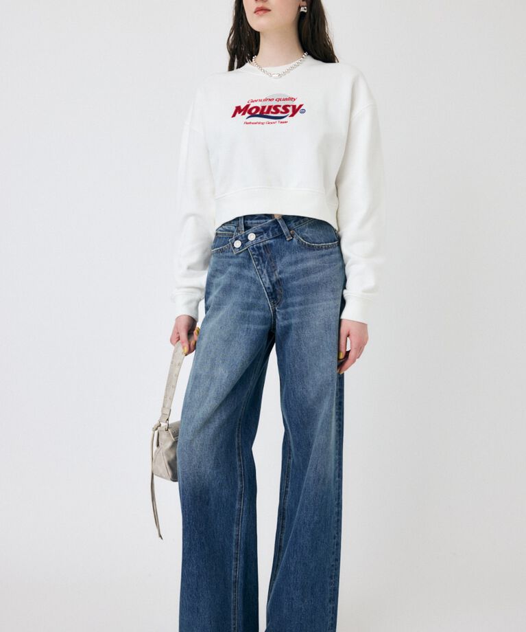 MOUSSY「CROSS WAIST WIDE STRAIGHT」|デニム|
