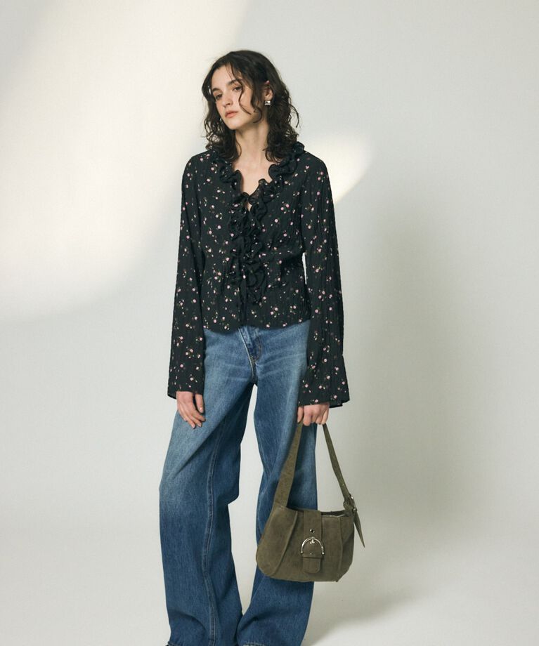 MOUSSY「CROSS WAIST WIDE STRAIGHT」|デニム|