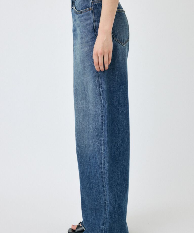 MOUSSY「CROSS WAIST WIDE STRAIGHT」|デニム|