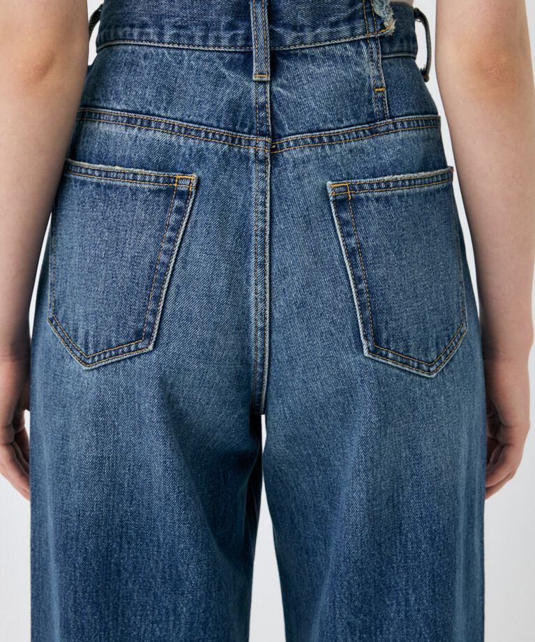 MOUSSY「CROSS WAIST WIDE STRAIGHT」|デニム|