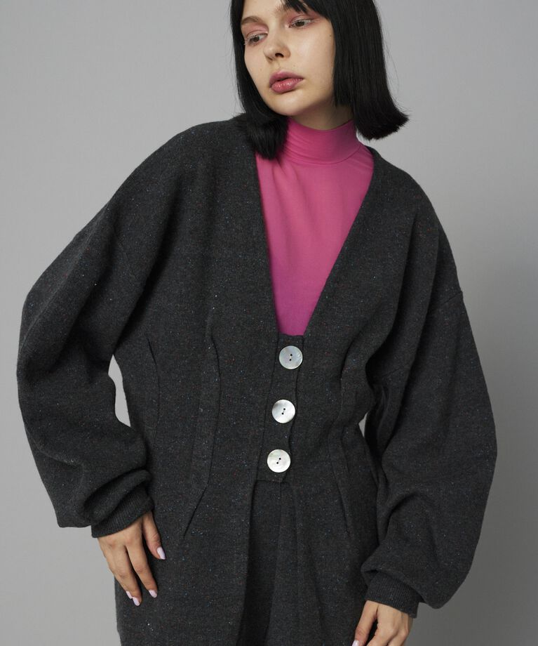 HeRIN.CYE「Nep knit cardigan」|カーディガン|L/BLK1