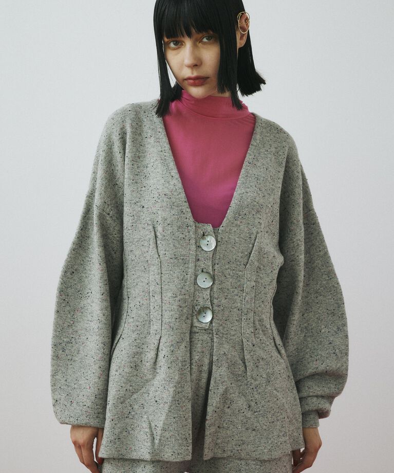 HeRIN.CYE「Nep knit cardigan」|カーディガン|L/GRY1