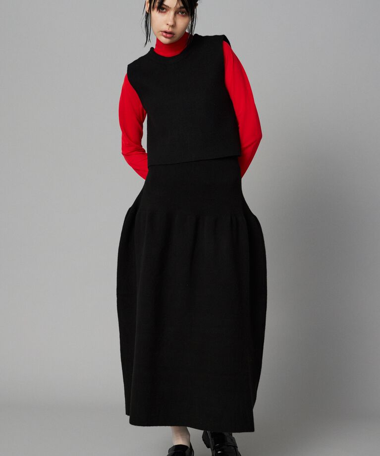 HeRIN.CYE「2way knit vest」|ニット・セーター|BLK