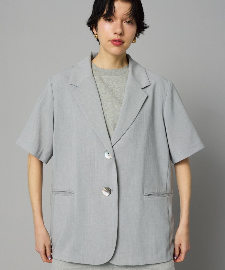 HeRIN.CYE「Over size half  jacket」|その他|L/GRY1