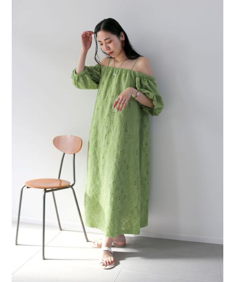 Ungrid「カットワークレースオフショルワンピース」|ワンピース|