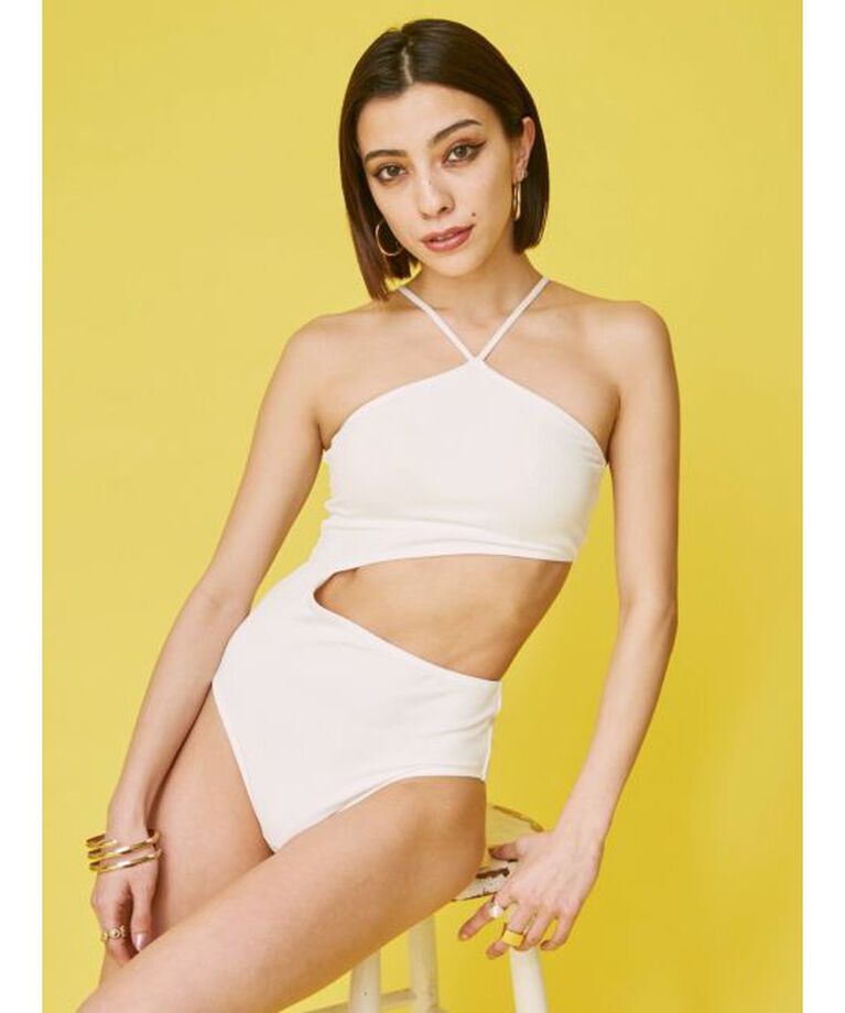 EVRIS「カットアウト One Piece Swimwear」|コンビネゾン|ホワイト