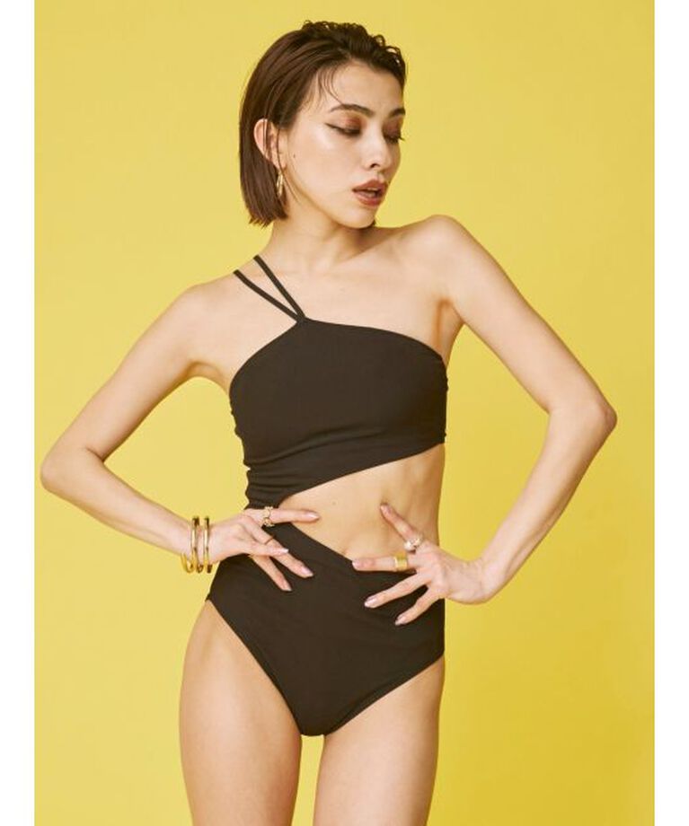 EVRIS「カットアウト One Piece Swimwear」|コンビネゾン|ブラック