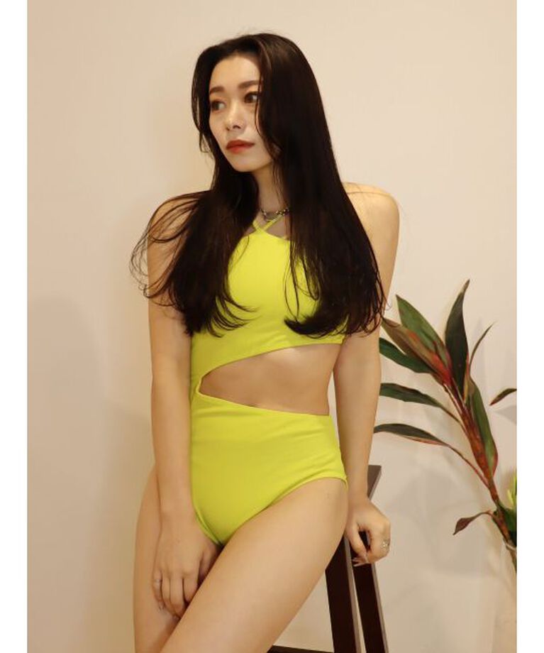 EVRIS「カットアウト One Piece Swimwear」|コンビネゾン|グリーン