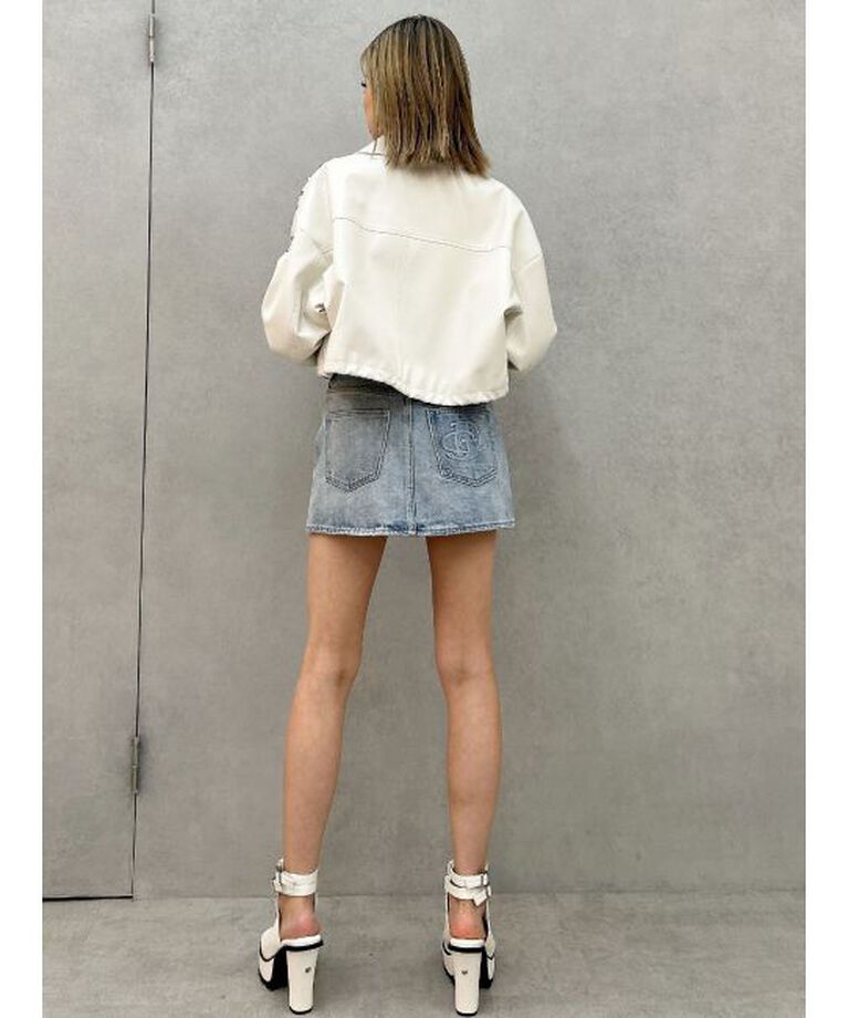 GYDA「Sleeve Studs フェイクレザージャケット」|ライダースジャケット|