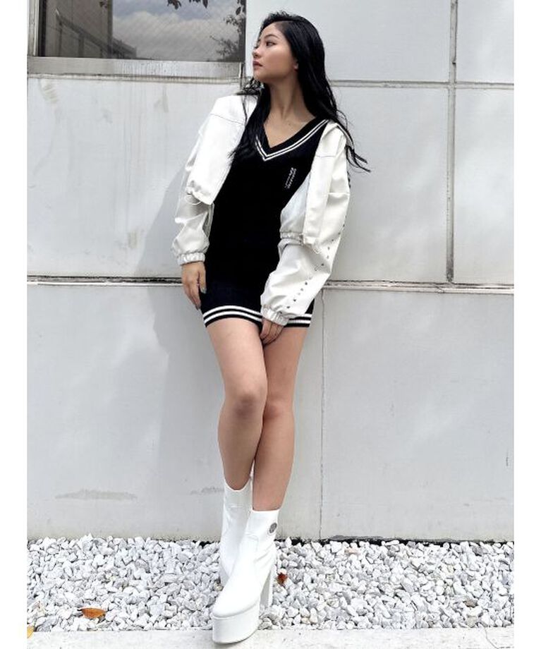 GYDA「Sleeve Studs フェイクレザージャケット」|ライダースジャケット|
