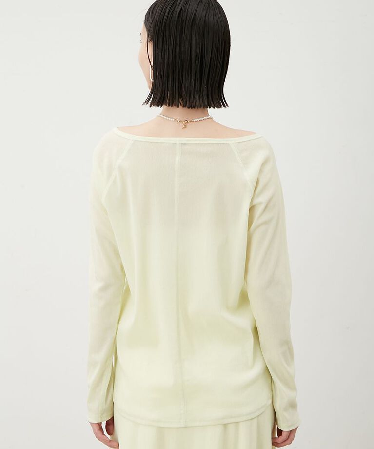 Mila Owen「【セットアップ対応】フロッキーベロアボートネックトップス」|Tシャツ・カットソー|