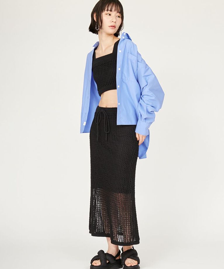 emmi atelier「メッシュニットマーメイドスカート」|スカート|