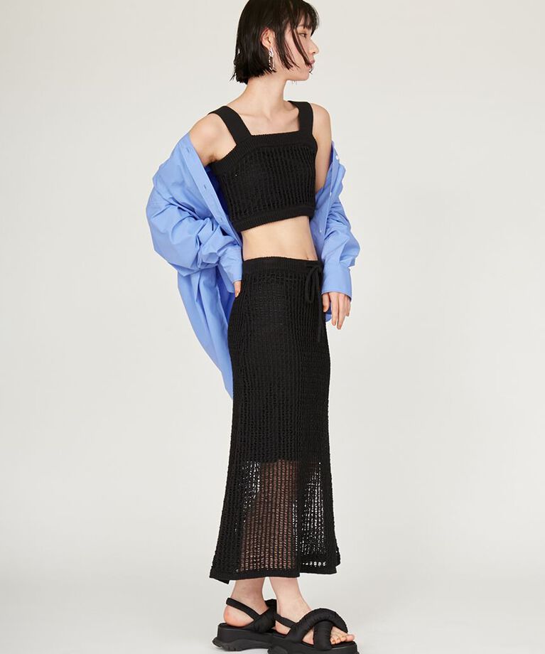 emmi atelier「メッシュニットマーメイドスカート」|スカート|