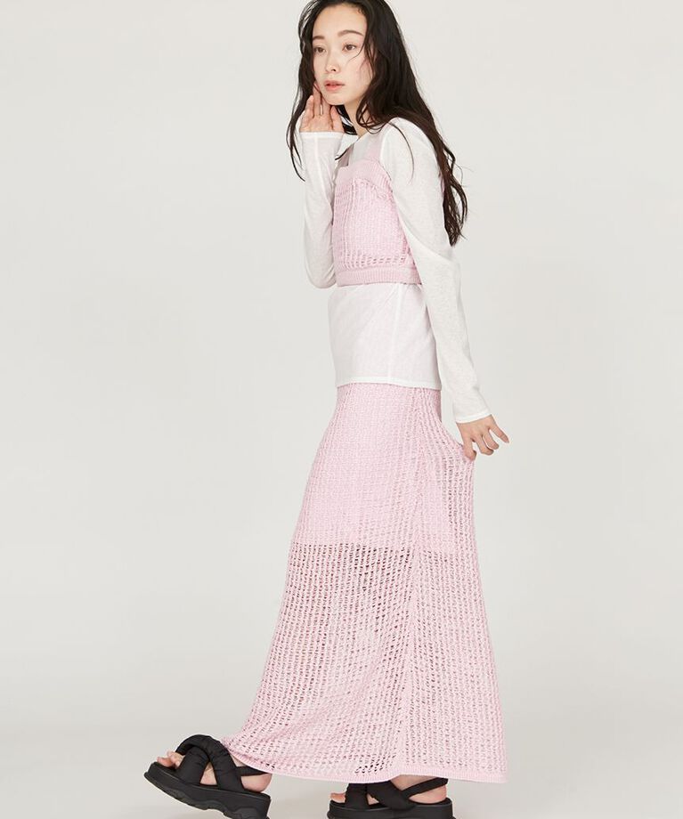 emmi atelier「メッシュニットマーメイドスカート」|スカート|