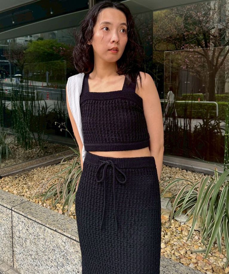emmi atelier「メッシュニットマーメイドスカート」|スカート|