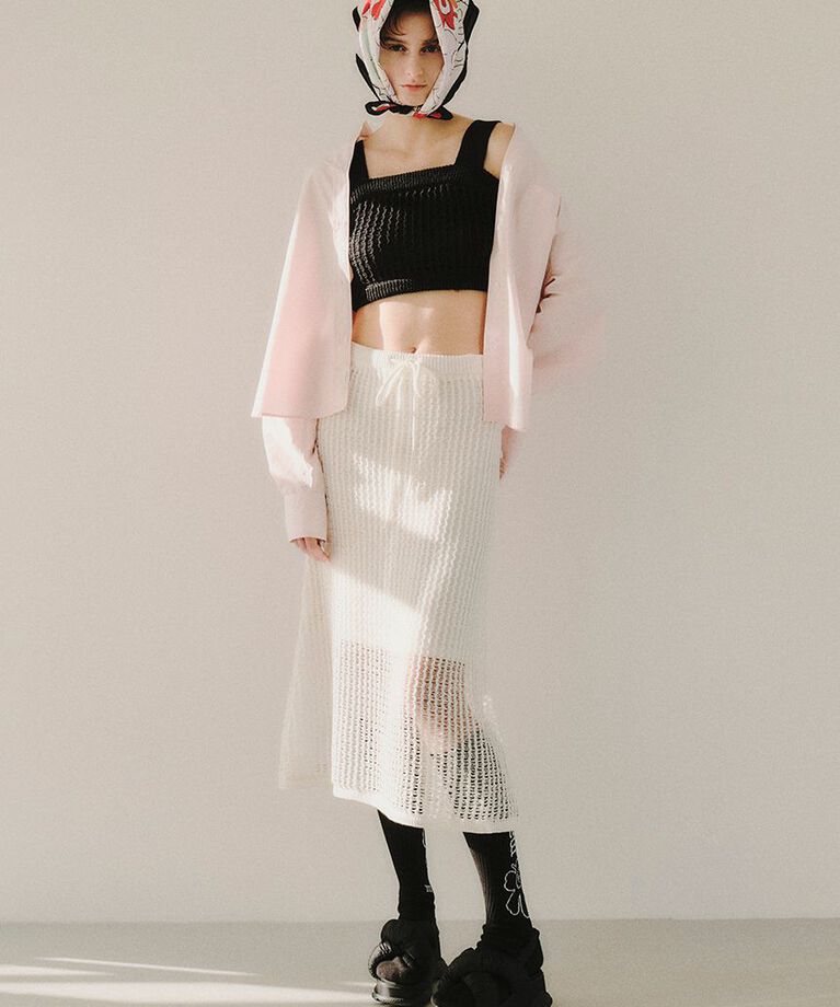 emmi atelier「メッシュニットマーメイドスカート」|スカート|