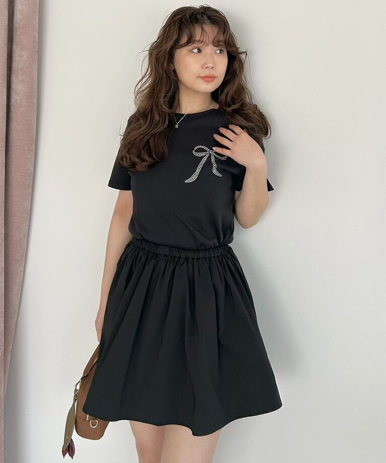 SNIDEL「【限定カラーあり】ORGANICSラインストーンTシャツ」|Tシャツ・カットソー|