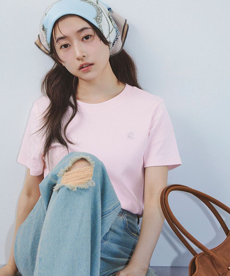 SNIDEL「【限定カラーあり】ORGANICSラインストーンTシャツ」|Tシャツ・カットソー|