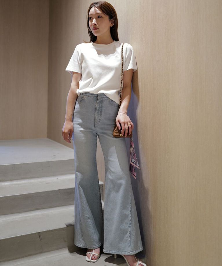 SNIDEL「【限定カラーあり】ORGANICSラインストーンTシャツ」|Tシャツ・カットソー|