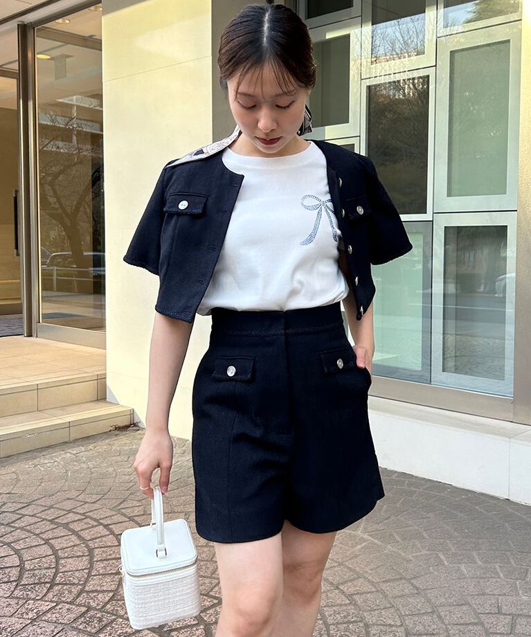 SNIDEL「【限定カラーあり】ORGANICSラインストーンTシャツ」|Tシャツ・カットソー|
