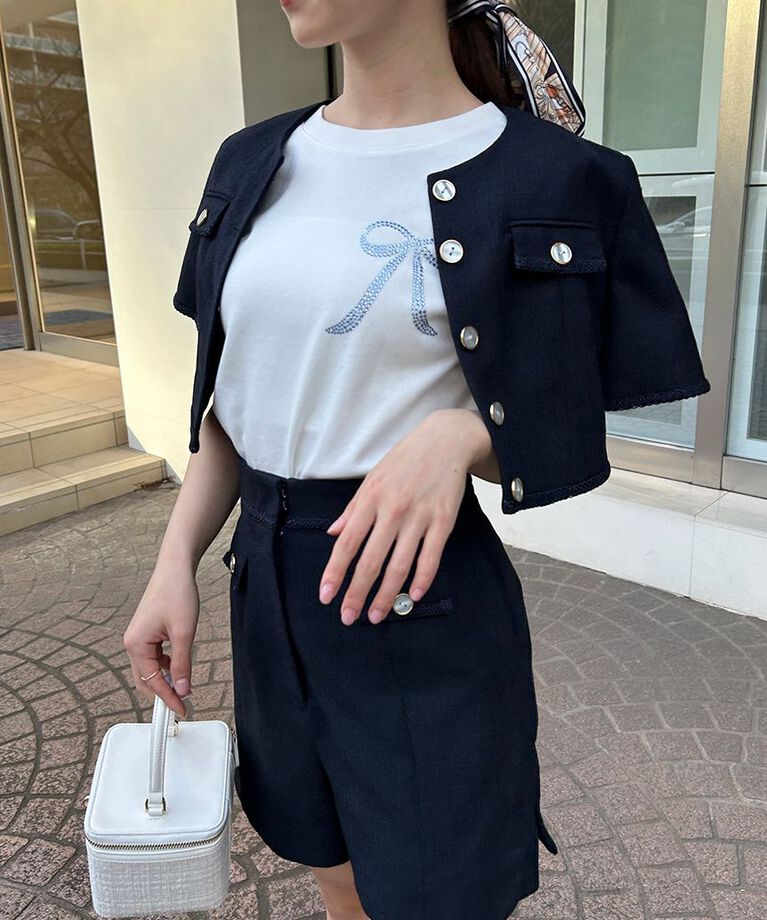 SNIDEL「【限定カラーあり】ORGANICSラインストーンTシャツ」|Tシャツ・カットソー|