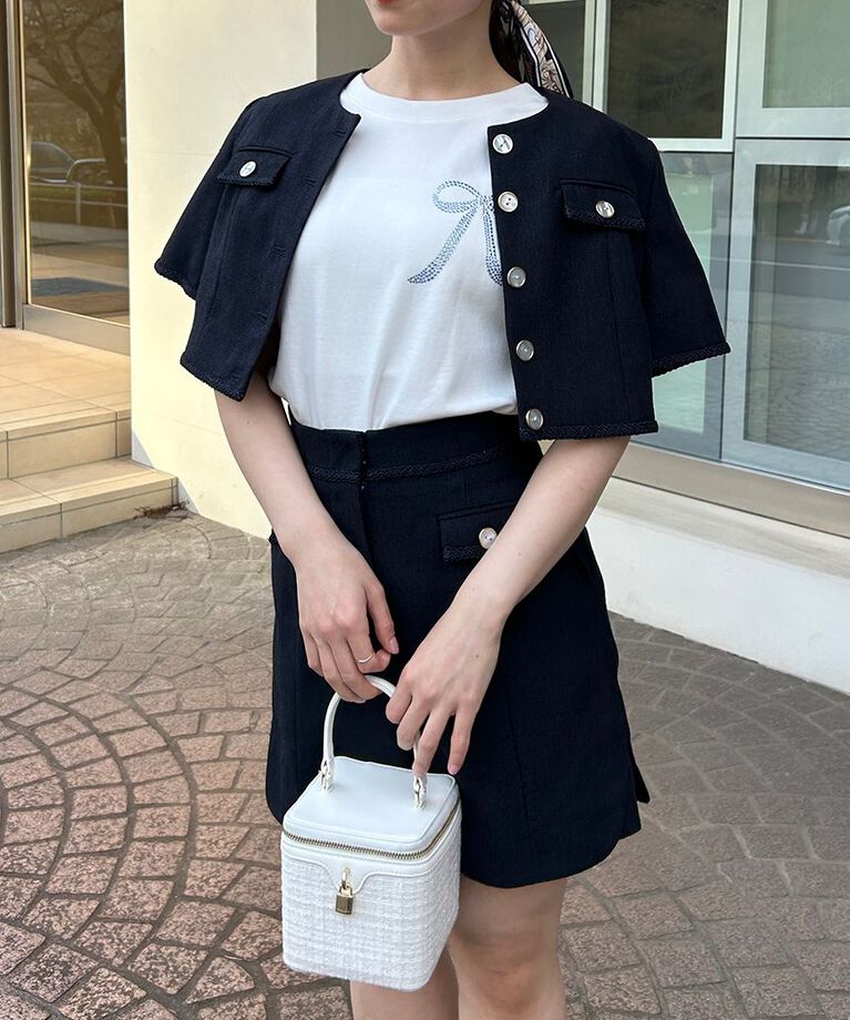 SNIDEL「【限定カラーあり】ORGANICSラインストーンTシャツ」|Tシャツ・カットソー|
