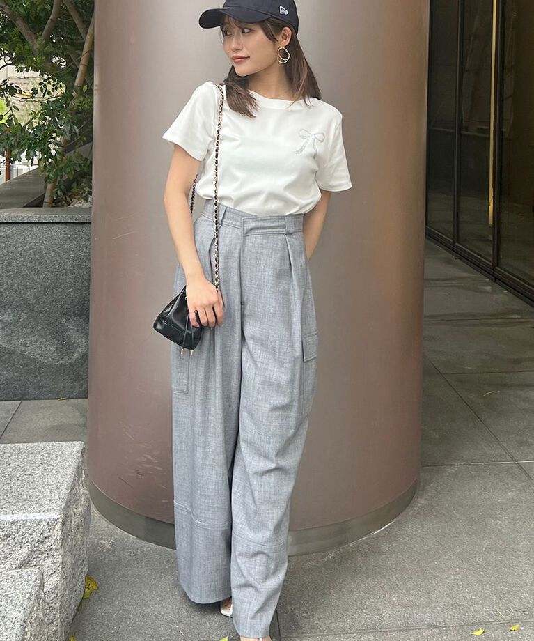 SNIDEL「【限定カラーあり】ORGANICSラインストーンTシャツ」|Tシャツ・カットソー|
