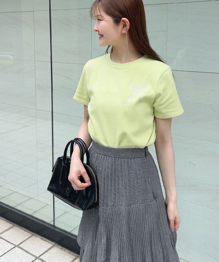 SNIDEL「【限定カラーあり】ORGANICSラインストーンTシャツ」|Tシャツ・カットソー|