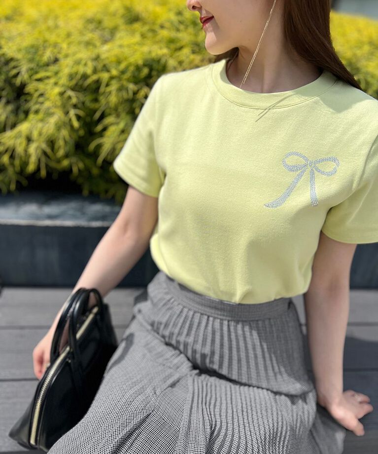 SNIDEL「【限定カラーあり】ORGANICSラインストーンTシャツ」|Tシャツ・カットソー|