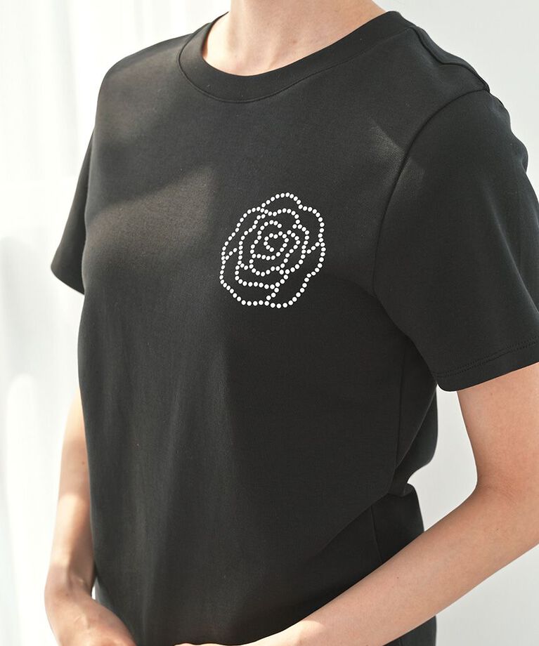SNIDEL「【限定カラーあり】ORGANICSラインストーンTシャツ」|Tシャツ・カットソー|