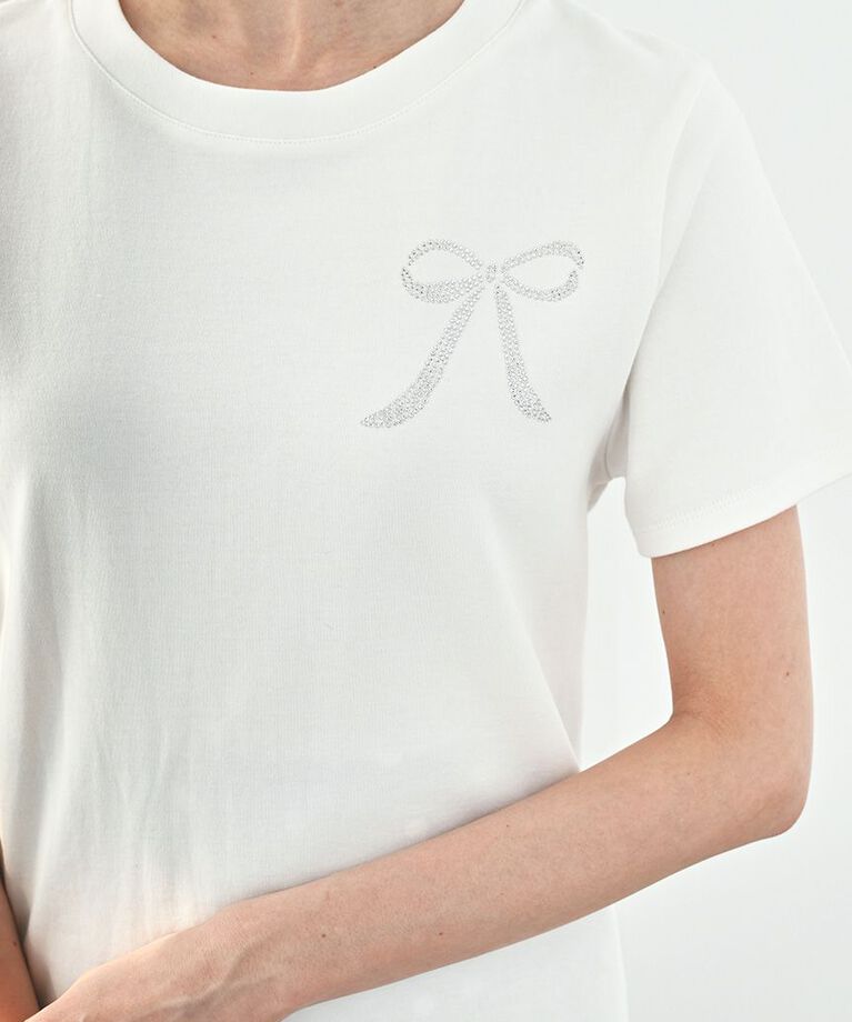 SNIDEL「【限定カラーあり】ORGANICSラインストーンTシャツ」|Tシャツ・カットソー|