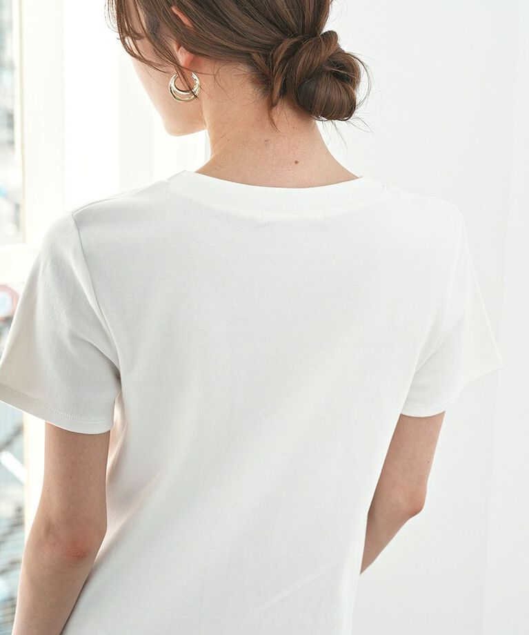 SNIDEL「【限定カラーあり】ORGANICSラインストーンTシャツ」|Tシャツ・カットソー|