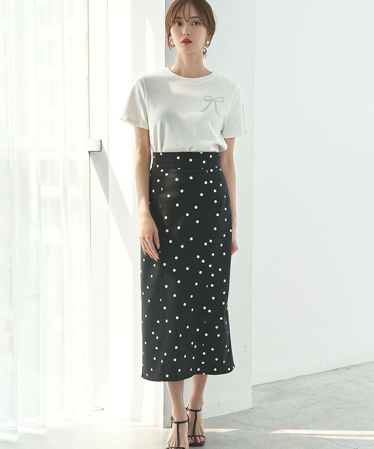 SNIDEL「【限定カラーあり】ORGANICSラインストーンTシャツ」|Tシャツ・カットソー|