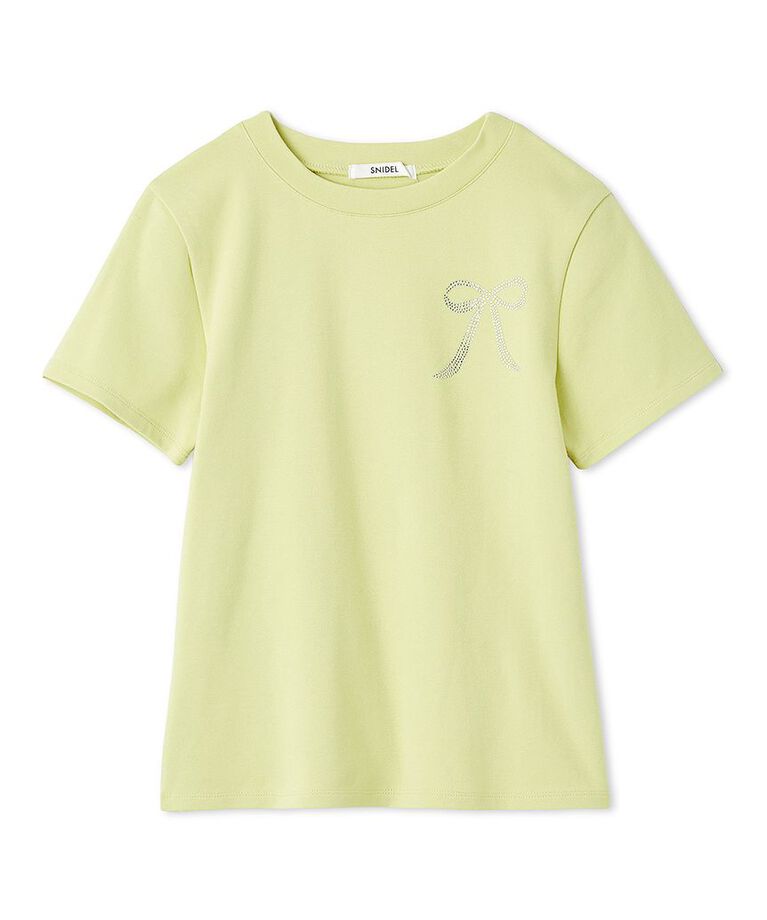 SNIDEL「【限定カラーあり】ORGANICSラインストーンTシャツ」|Tシャツ・カットソー|