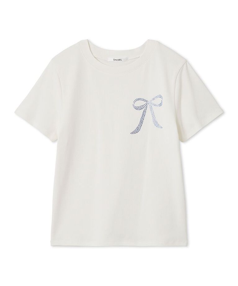 SNIDEL「【限定カラーあり】ORGANICSラインストーンTシャツ」|Tシャツ・カットソー|