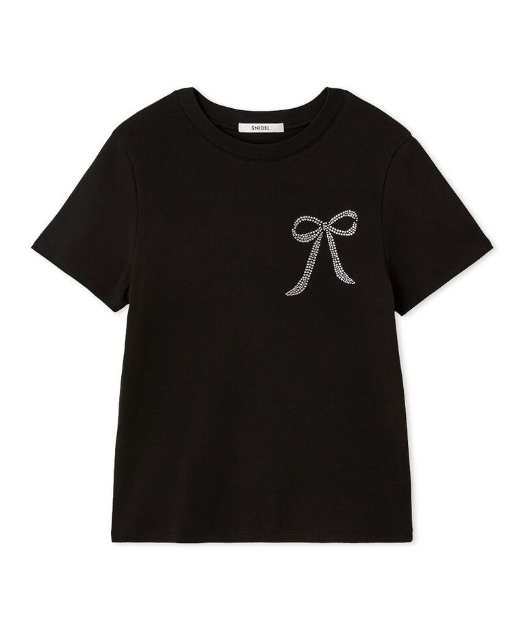 SNIDEL「【限定カラーあり】ORGANICSラインストーンTシャツ」|Tシャツ・カットソー|