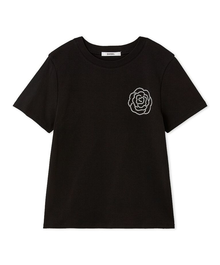 SNIDEL「【限定カラーあり】ORGANICSラインストーンTシャツ」|Tシャツ・カットソー|