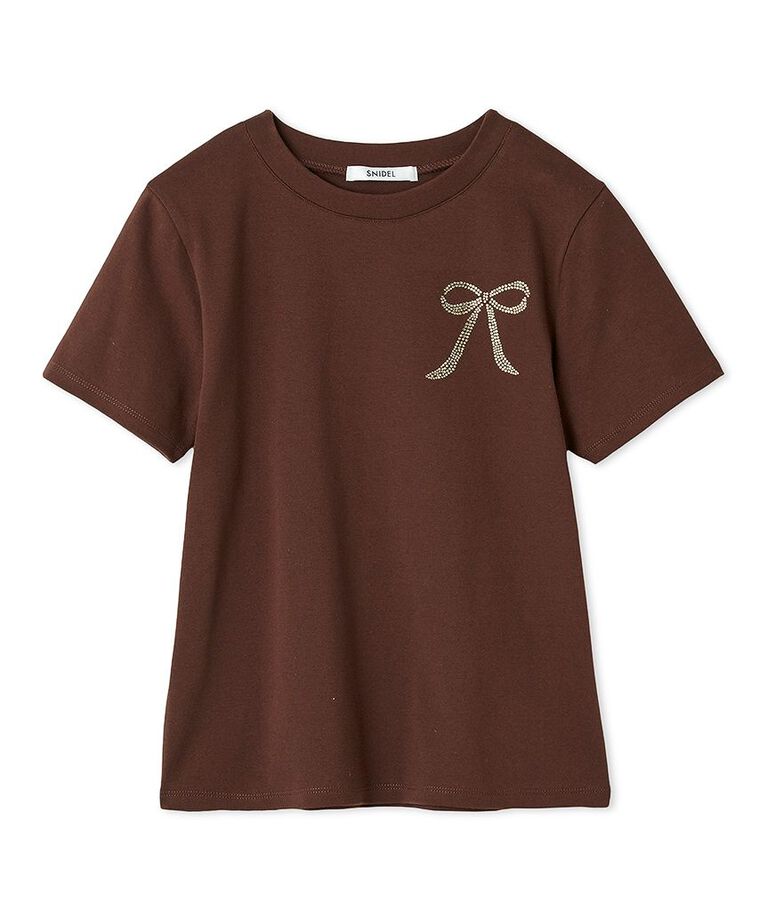 SNIDEL「【限定カラーあり】ORGANICSラインストーンTシャツ」|Tシャツ・カットソー|BRW