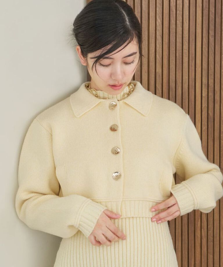 LILY BROWN「ショートニットジャケット」|テーラードジャケット|YEL