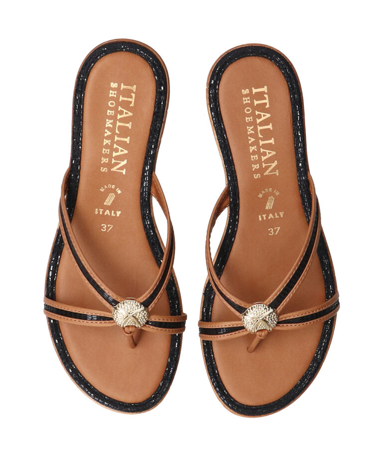 IMPORT SELECT「【ITALIAN SHOEMAKERS】シェルモチーフトングサンダル」|サンダル|