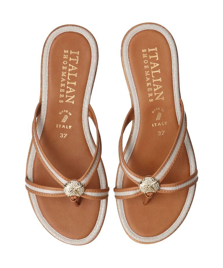 IMPORT SELECT「【ITALIAN SHOEMAKERS】シェルモチーフトングサンダル」|サンダル|