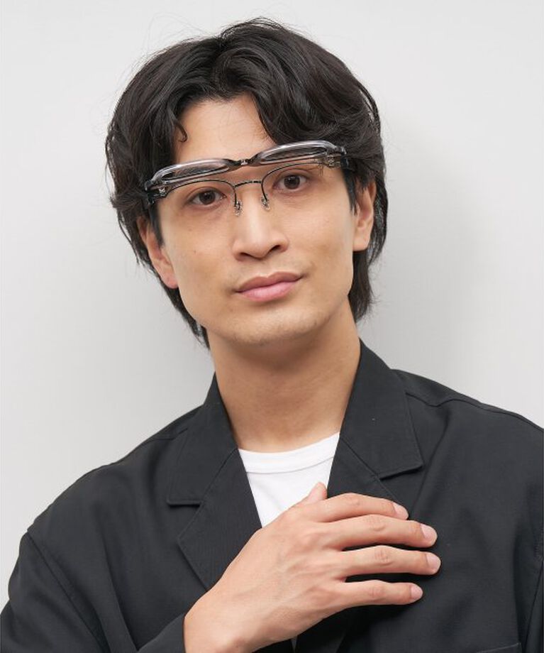  「ウェリントン型 メガネ｜伊達メガネ｜ビジネス｜Zoff｜FLIPUP(跳ね上げ式) レンズ交換券付」|メガネ|