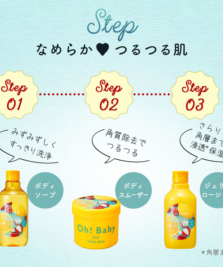  「ジェリーローション LG （グレープフルーツ＆ライチの香り）　200mL」|ボディ保湿|