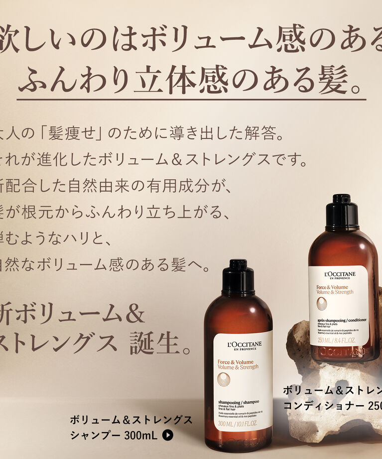 L’OCCITANE「ボリューム＆ストレングス シャンプー500ML」|シャンプー|