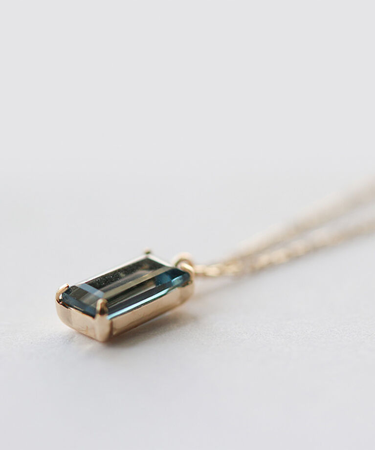  「ロンドンブルートパーズ バケット ネックレス | K10YG」|ネックレス|