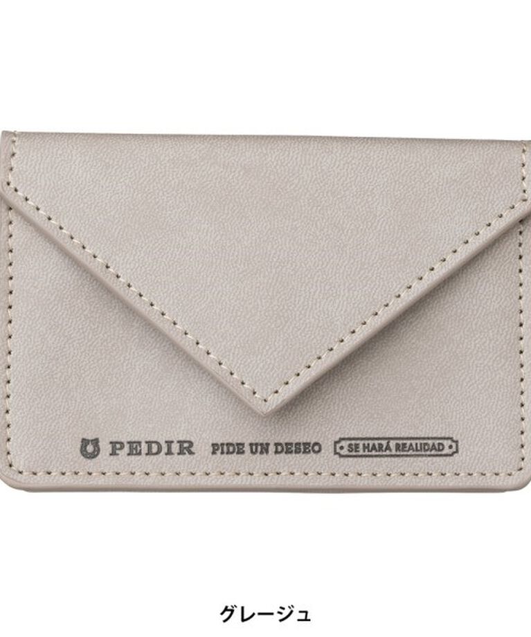 PEDIR「PEDIR(ペディール) リアコ ネームカードケース」|名刺入れ・カードケース|グレージュ