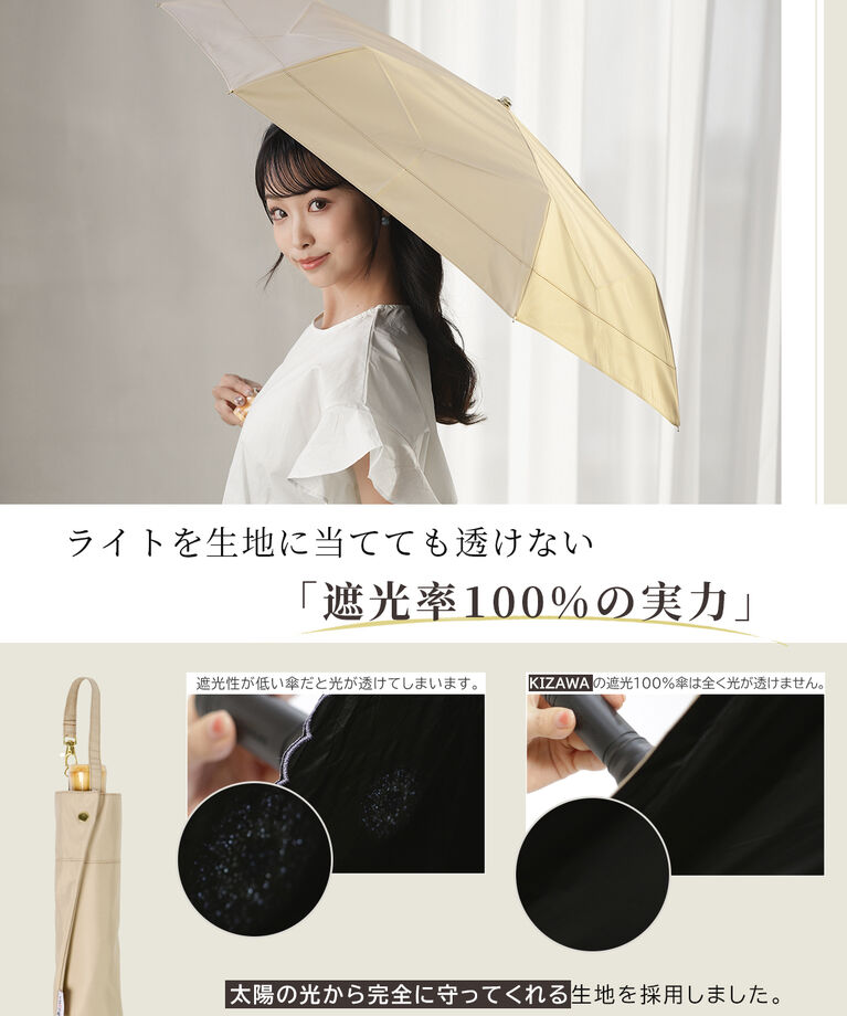 BACKYARD FAMILY「KIZAWA 日傘 UVカット 100 通販 折りたたみ傘 形状安定 折り畳み傘 折りたたみ日傘」|傘|