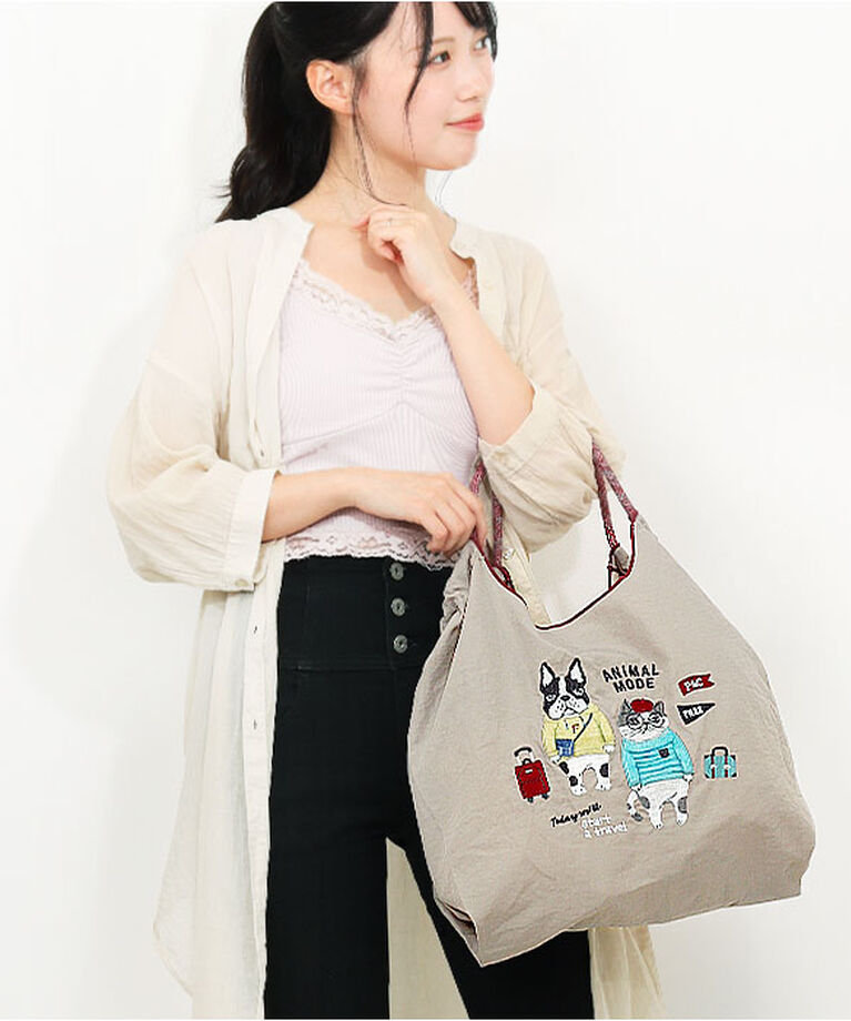 BACKYARD FAMILY「刺繍 ワッシャーバッグ パラコードバッグ アニマル 通販 ワッシャーバック パラコードバック」|トートバッグ|