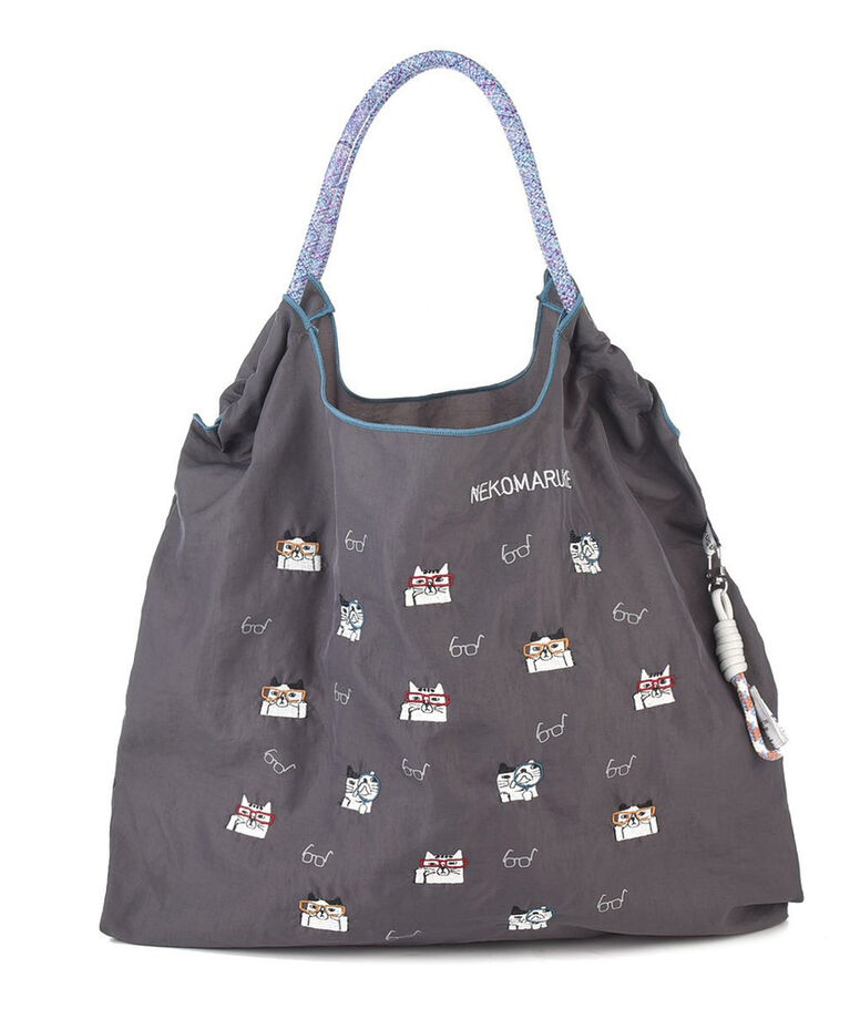 BACKYARD FAMILY「刺繍 ワッシャーバッグ パラコードバッグ アニマル 通販 ワッシャーバック パラコードバック」|トートバッグ|グレー1